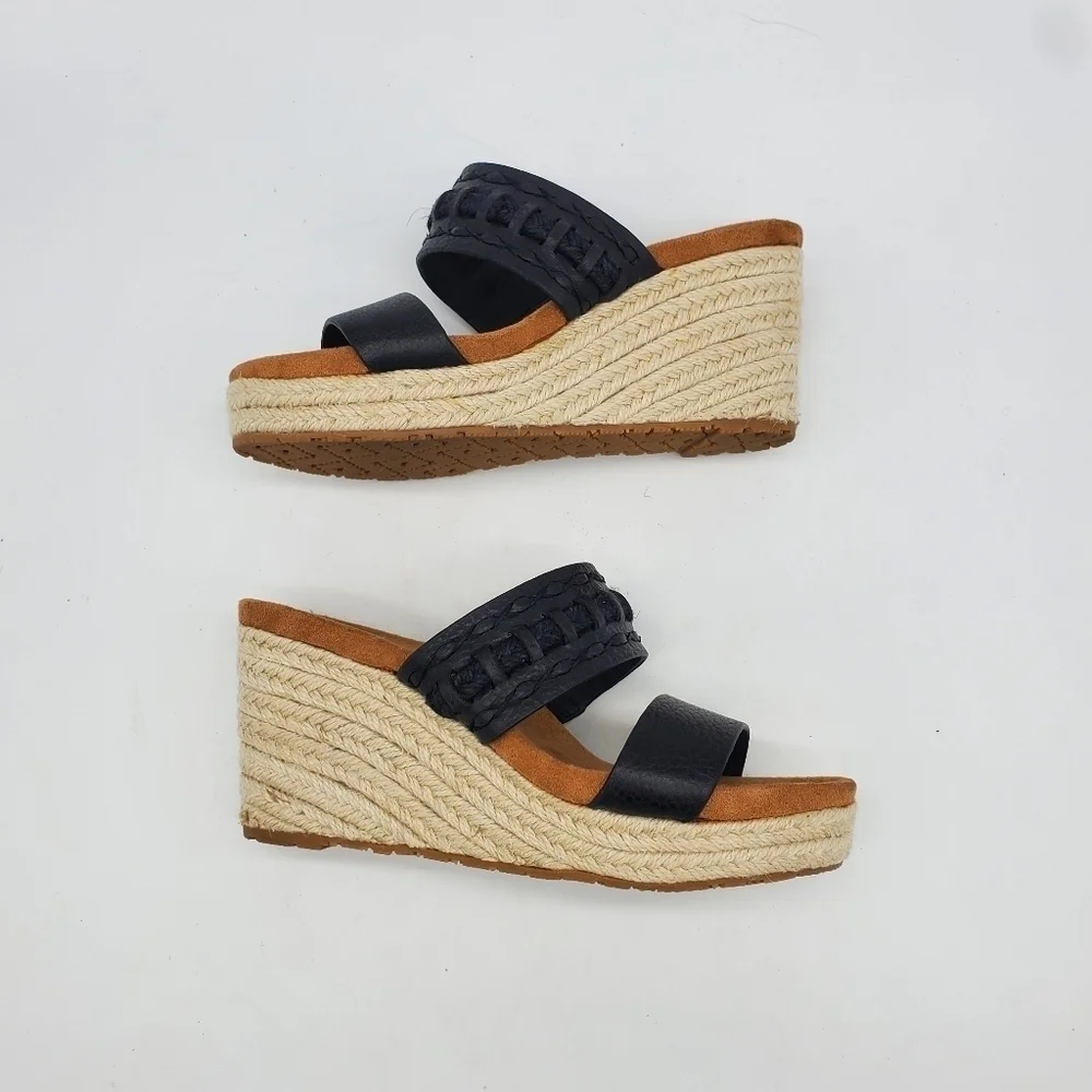 ZODIAC Shoes Women 6M Poppy Platform Espadrille Wedge Sandals Black